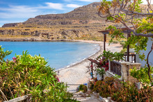 The Peaceful Village Of Kato Zakros At The Eastern Part Of The Island Of Crete With Beach And Tamarisks, Greece