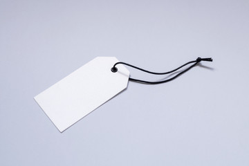 Cloth label tag blank mockup on a light background