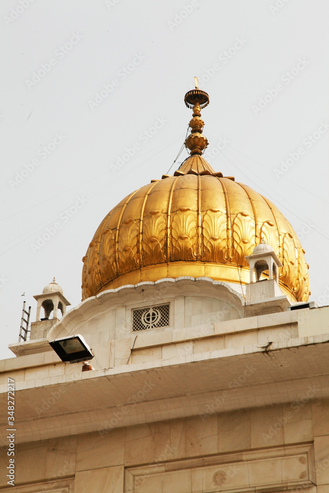 Bangla Sahib Gurudwara, New Delhi. The house of worship and the best tourist and pilgrimage spot in New Delhi.