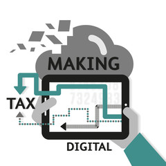 Making Tax Digital, online tax, cloud accounting vector 