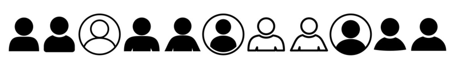 Wall Mural - user icon black | avatar illustration | client symbol | member profile logo | login head sign | isol