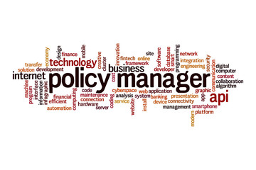 Sticker - Policy manager word cloud concept