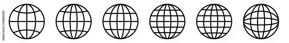 World Icon Black | Earth Illustration | Globe Symbol | Planet Logo ...