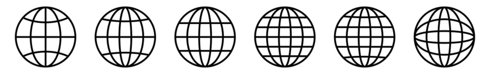 Wall Mural - world icon black | earth illustration | globe symbol | planet logo | world wide web sign | isolated 