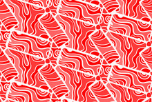 Geometric Abstract Pattern Of Red Rectangles And Lines. Vector Flat Illustration.