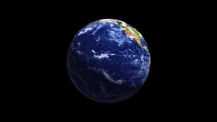 Wall Mural - Realistic sunrise and sunset on planet Earth on a black background. Models Globe can be used in space, the universe, galaxy and other scientific projects. Realistic animation planet Earth. looping.