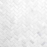 Fototapeta Zwierzęta - White Herringbone Marble Mosaic Wall Texture
