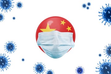 Canvas Print - Coronavirus / Corona virus concept. China flag and virus illustrations