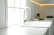 © New Africa - New ceramic sink and modern tap in stylish kitchen interior