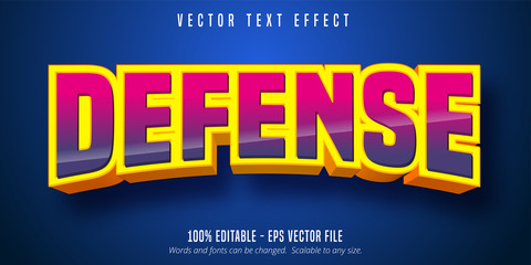 Wall Mural - Defense text, 3d editable text effect