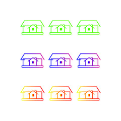 home flat icon  set on white background, vector symbol 