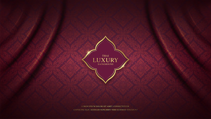 Thai art luxury banner, background pattern decoration for printing, flyers, poster, web, banner, brochure and card concept vector illustration