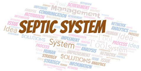 Septic System typography vector word cloud.