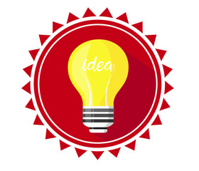 Creative idea and light bulb icon in flat design.