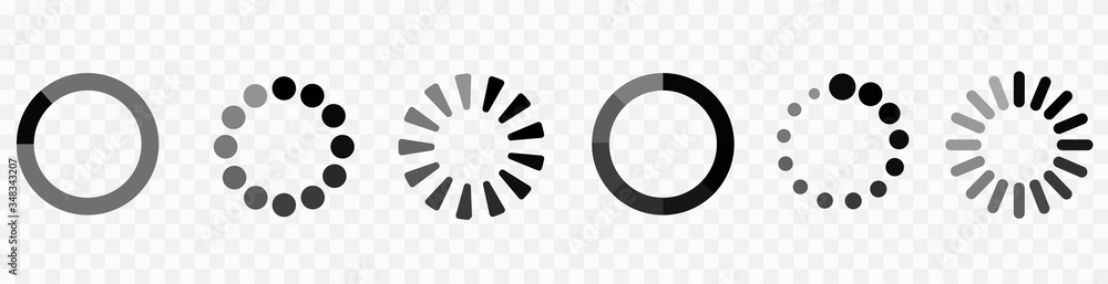 Loading icon design set.Collection of loading icons.Progress bar ...