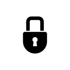 Poster - Blocked padlock icon vector in black solid flat design icon isolated on white background