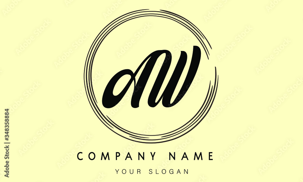 AW logo design template vector illustration icon Stock Vector | Adobe Stock