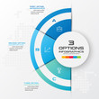 © GfxPapercut - Half business circle infographics 3 steps,Abstract design element,Vector illustration.