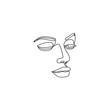 © Gondex - Continuous line drawing of Portrait of a Beautiful Woman's set faces. The Concept of Skin Beauty Care for young female models. Fashion beauty model with a white background