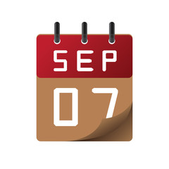 September 7, icon illustration isolated sign symbol, Appointment date, Sale promotion.