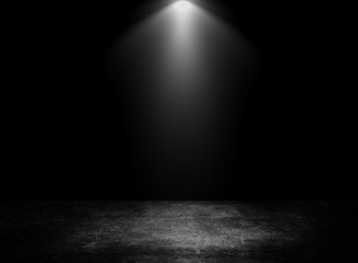 Wall Mural - empty space of concrete floor grunge texture background with spotlight.