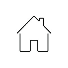 Home icon. House symbol illustration vector to be used in web applications. House flat pictogram isolated. Stay home. Line icon representing house for web site or digital apps. 