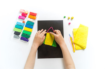 Wall Mural - Rocket craft of plasticine. Plastic molding