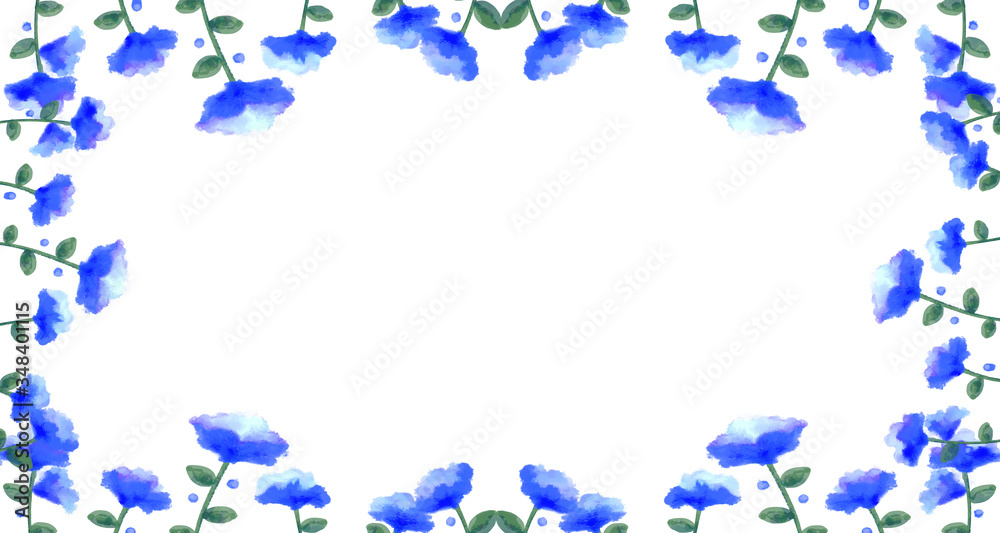 花 壁紙 青 パターン 素材 フレーム 水彩 Wall Mural Wallpaper Murals 黛仲 栞帆 花 壁紙 青 パターン 素材 フレーム 水彩 Wall Mural Wallpaper Murals 黛仲 栞帆