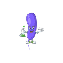 Sticker - Cholerae smart Professor Cartoon character holding glass tube on the lab