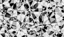 Crystal Abstract Background. Black White Chaotic Poligonal Pattern.