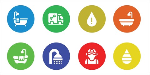 Poster - bathtub icon set