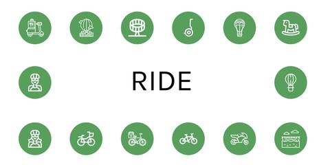 Canvas Print - ride icon set