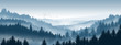 Pine forest illustration background in Blue Mountains，Forest illustration
