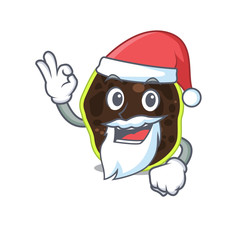 Poster - cartoon character of firmicutes Santa having cute ok finger