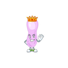 Wall Mural - A charming King of clostridium botulinum cartoon character design with gold crown