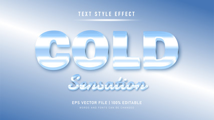 Wall Mural - Editable text effect. Ice cold style text effect