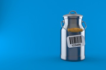 Sticker - Milk can with barcode sticker