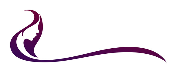 a symbol of a silhouette stylized girl.