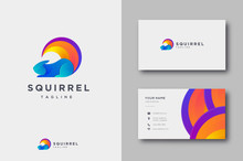 Modern Geometric Squirrel Logo Icon And Business Card Template