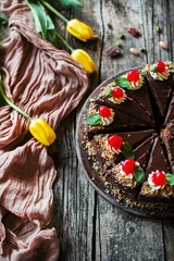 Chocolate Cake with Cherries