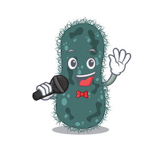 Sticker - cartoon character of thermotogae sing a song with a microphone