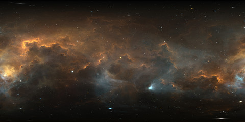 Wall Mural - 360 degree interstellar cloud of dust and gas. space background with nebula and stars. glowing nebul