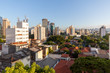 The early morning view above the roofs of  San Paulo 
 city of Brazil / Latam in February
