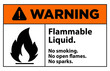 Warning highly flammable liquid sign vector