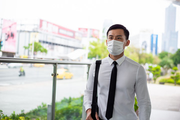 Sticker - Asian man with face mask