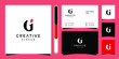 GI letter colorful logo, design template elements. logo design and business card set