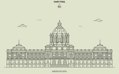 Canvas Print - Minnesota State Capitol in Saint Paul, USA. Landmark icon