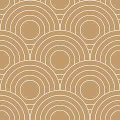 Poster - Abstract retro pattern of geometric shapes. Golden mosaic backdrop. Geometric wave of circles  background, vector