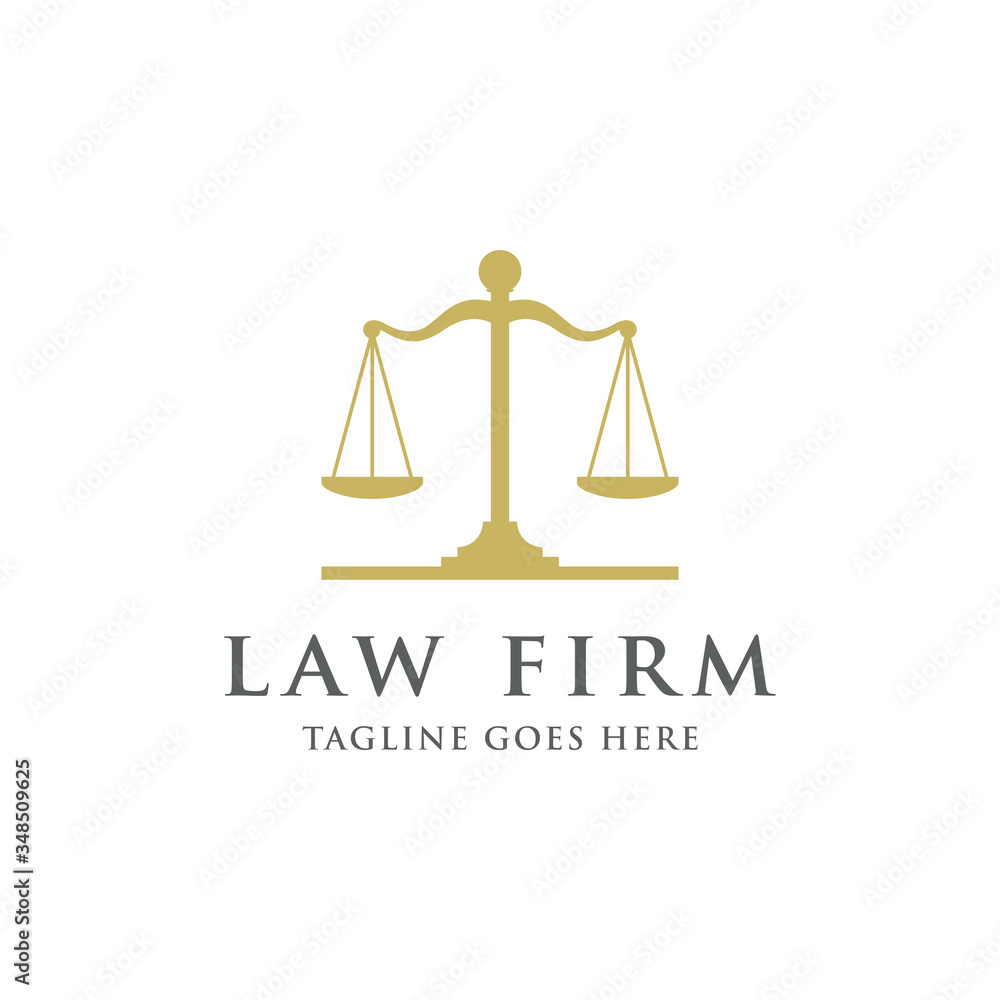 Law And Attorney Logo Design Template. Scale of Justice Symbol. Stock ...