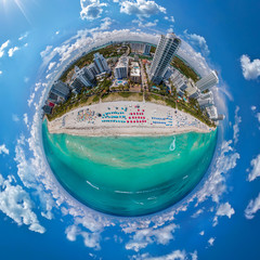 Wall Mural - Mid Beach - Miami Beach aerial little planet view